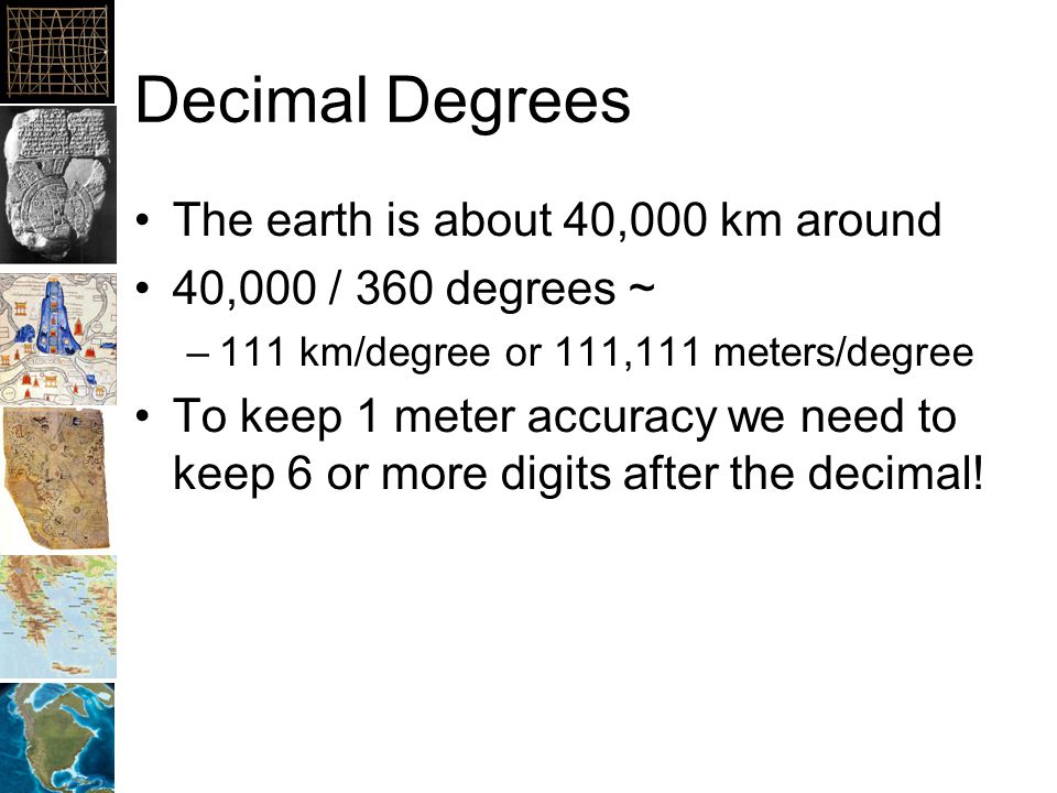 1 decimal degree in km outlet